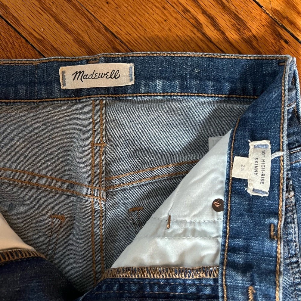 Madewell Distressed Blue Skinny Jeans - Picture 5 of 8